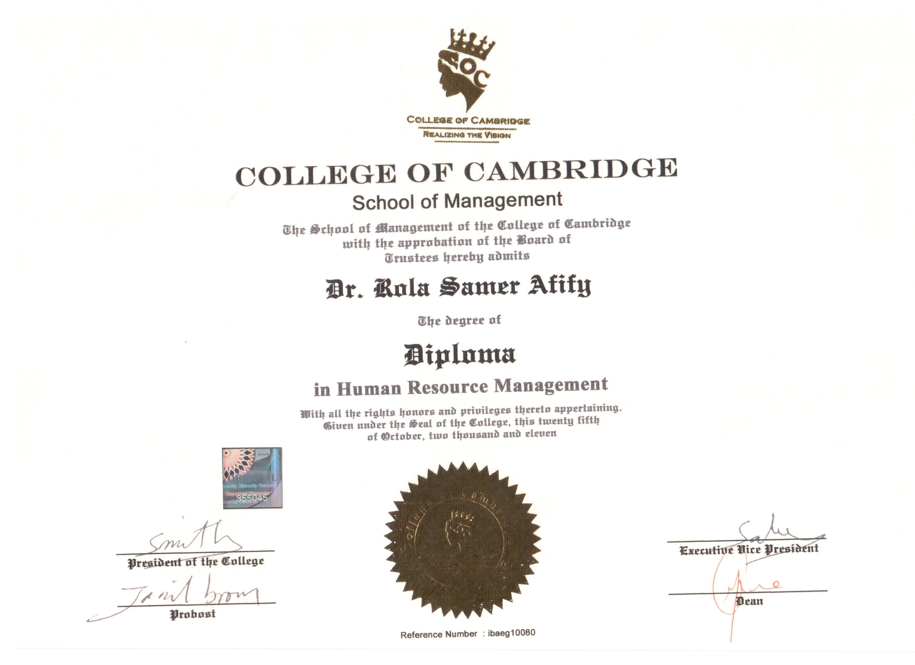 Certificates Dr Rola Afify